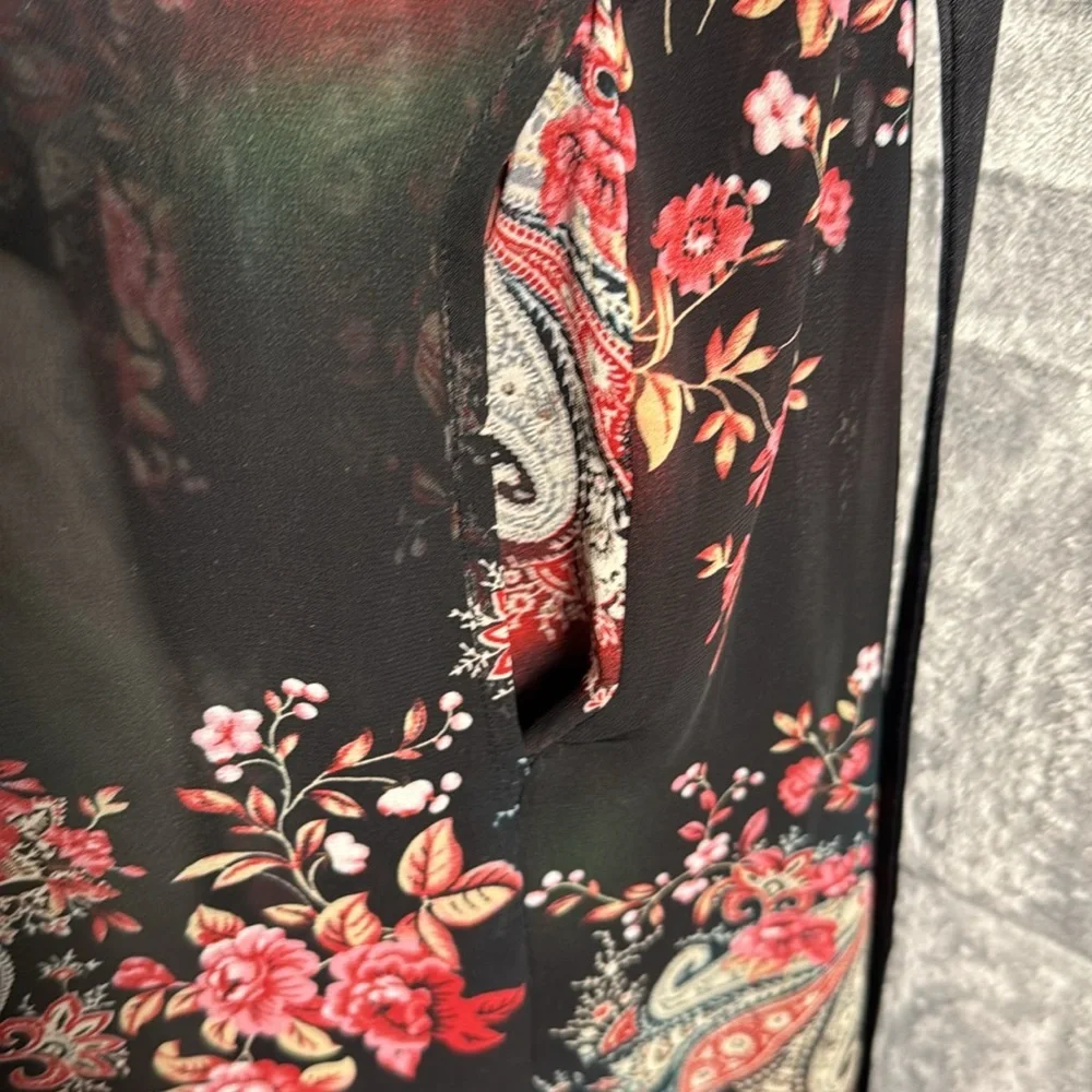 slip nightgown dress matching robe floral black size 10/12 m Y2K romantic nighty